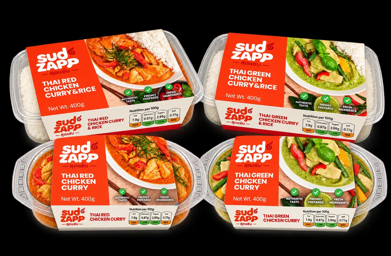 The four SudZapp ready meals